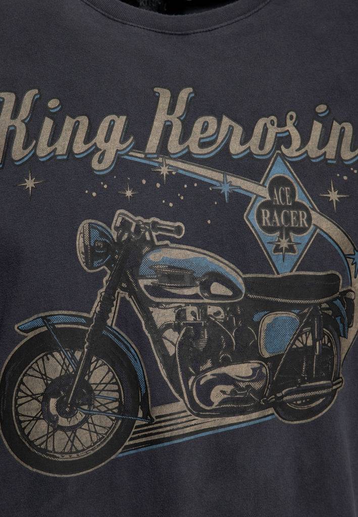 Queen Kerosin Print T-Shirt «Ace Racer» Fabrikverkauf