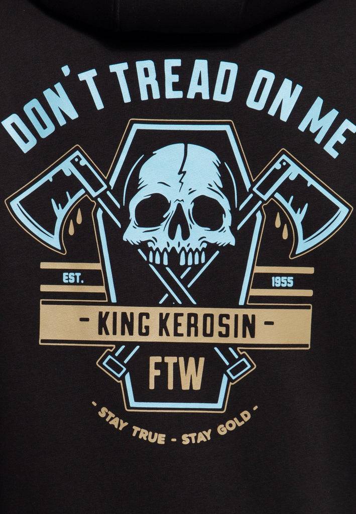 Queen Kerosin Basic Zip Hoodie «Don't Tread» Blitzverkäufe