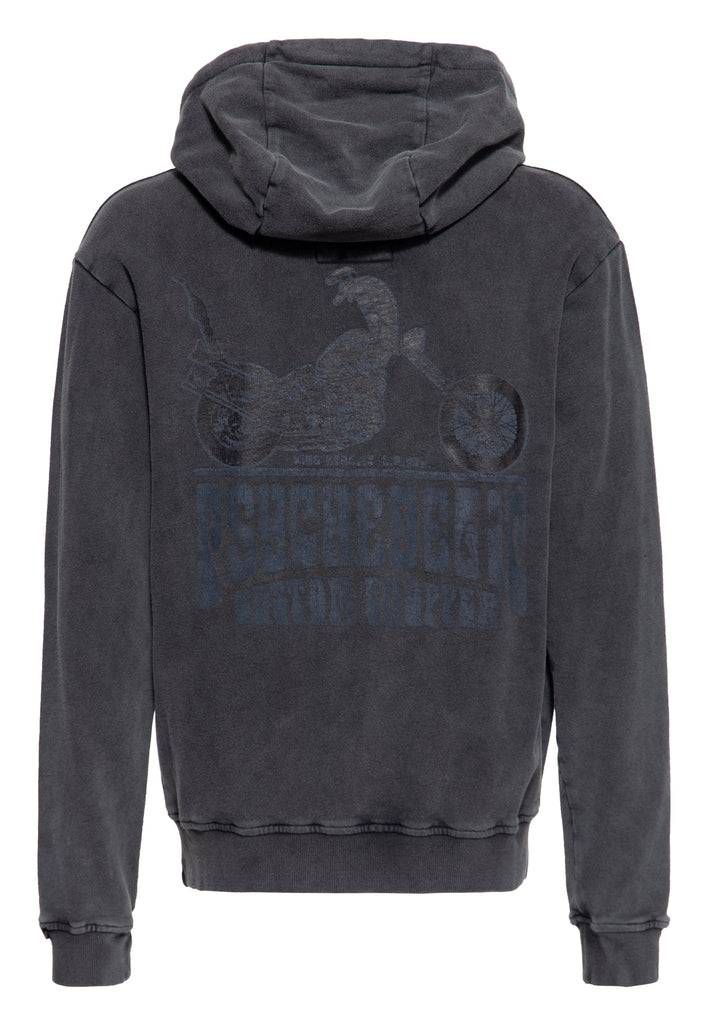 Queen Kerosin Acid washed Zip Hoodie «Psychedelic Custom Chopper» Angebote