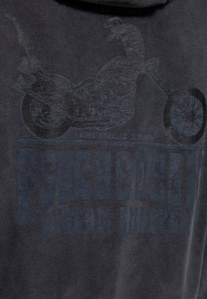 Queen Kerosin Acid washed Zip Hoodie «Psychedelic Custom Chopper» Angebote