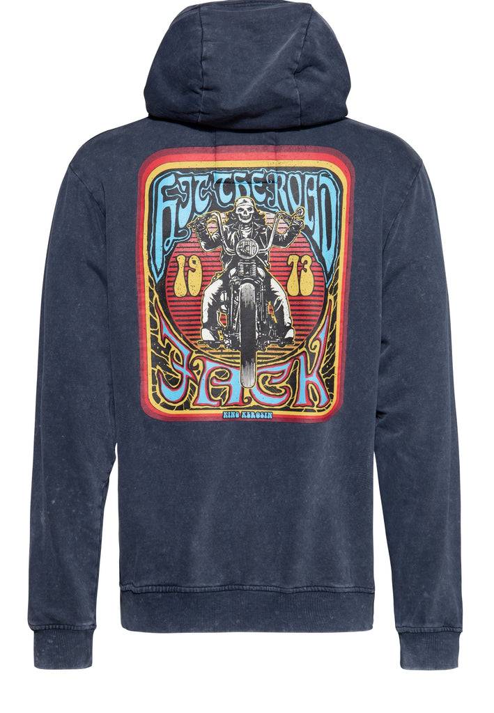 Queen Kerosin Sweatjacke Acidwash «Hit The Road Jack»