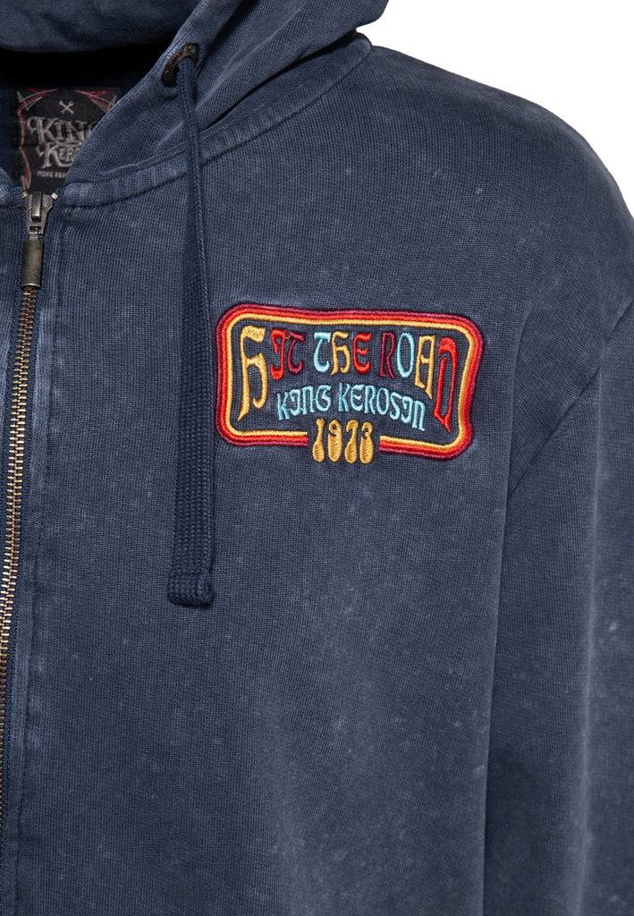Queen Kerosin Sweatjacke Acidwash «Hit The Road Jack» Blitzverkäufe