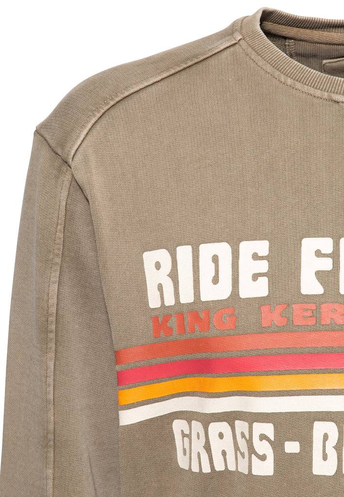 Queen Kerosin Pullover Acidwashed «Ride Grass Boobs» Outlet
