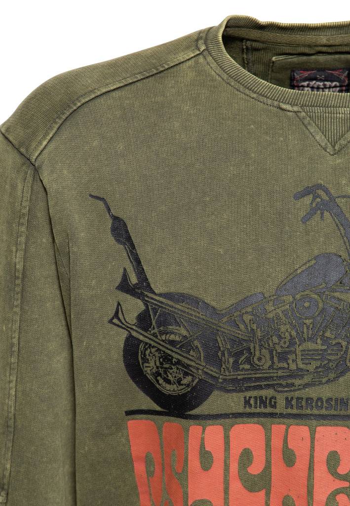 Queen Kerosin Pullover acid washed «Psychedelic Custom Chopper» Verkauf