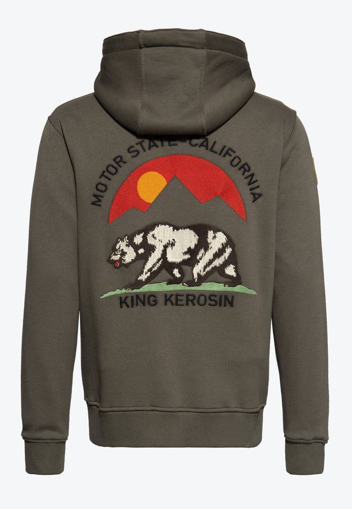 Queen Kerosin Outdoor Sweatjacke «KK Adventure Gear - Motor State California» Outlet