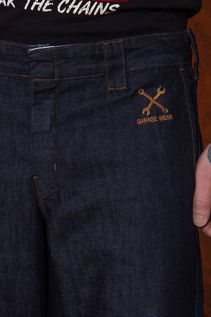 Queen Kerosin Straight Fit Jeans im Workwear-Style «Garage Wear» Schlussverkauf