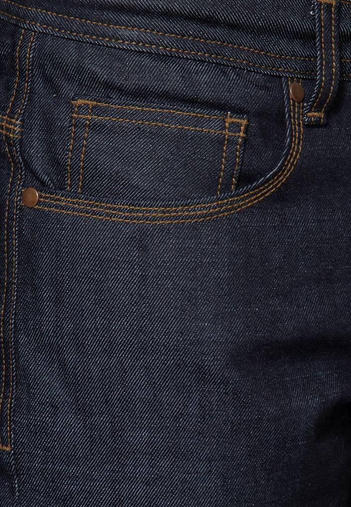 Queen Kerosin Denim Shorts mit Pintstripe Stitching «50s Workwear» Verkauf