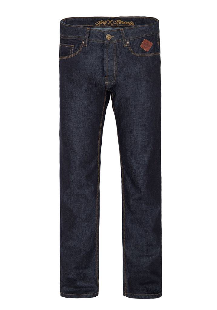 Queen Kerosin Regular Fit Jeans in dark blue mit Logo-Patch «Robin»
