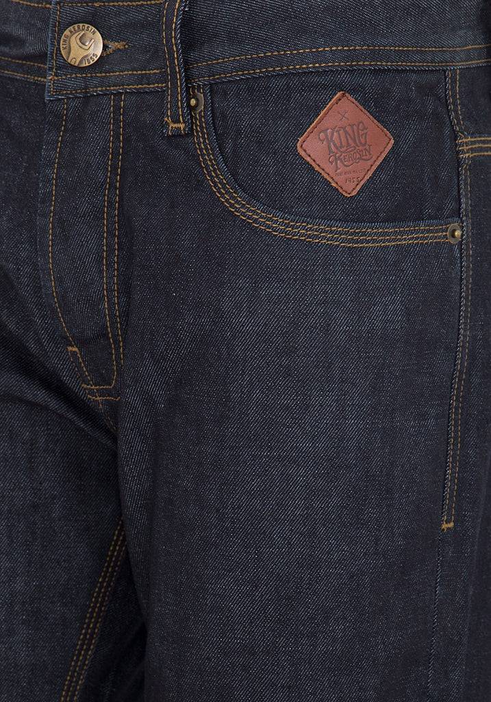 Queen Kerosin Regular Fit Jeans in dark blue mit Logo-Patch «Robin» Günstiger Verkauf
