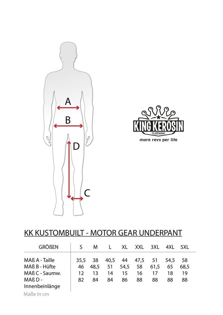Queen Kerosin Motorradunterhose «Kustombuilt - Motor Gear» Fabrikverkauf