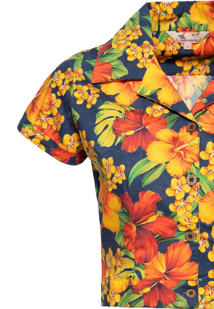 Queen Kerosin Hawaiibluse «Hibiskus» Outlet