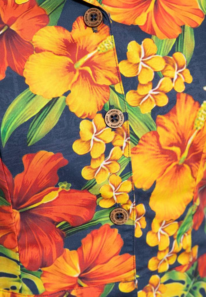 Queen Kerosin Hawaiibluse «Hibiskus» Outlet