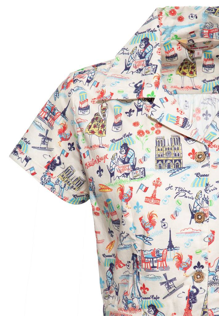 Queen Kerosin Hawaiibluse «Paris» Letzter Tag