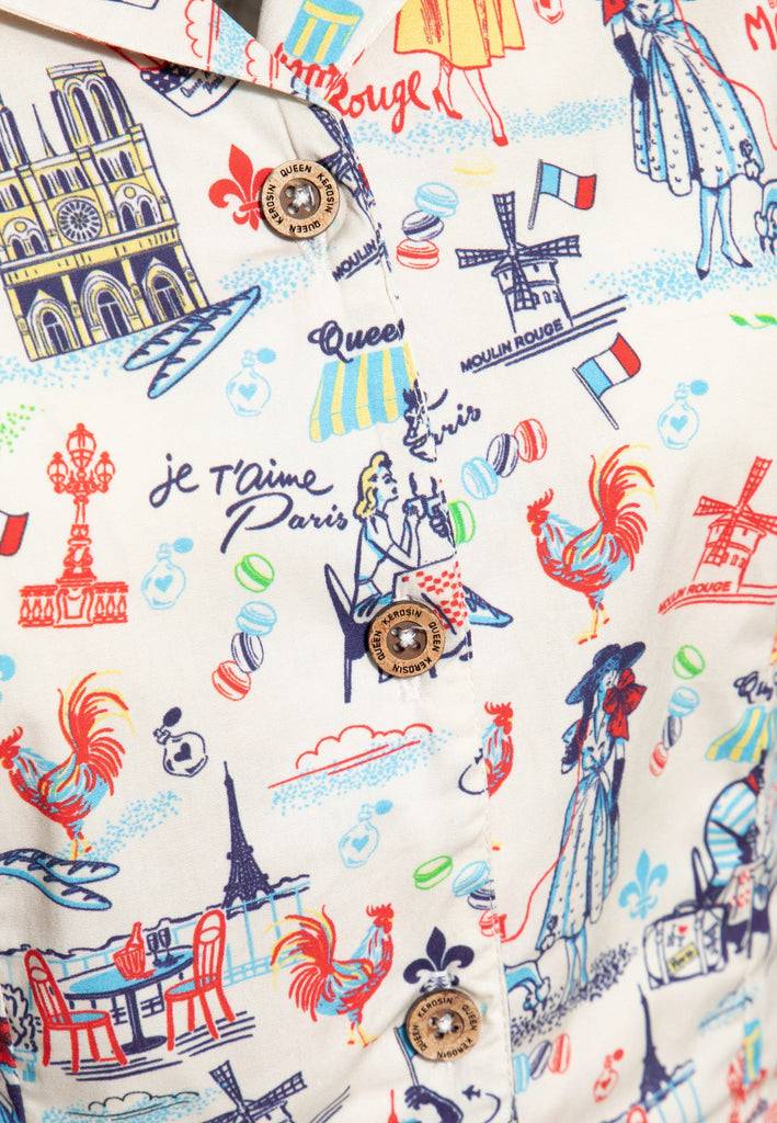 Queen Kerosin Hawaiibluse «Paris» Letzter Tag