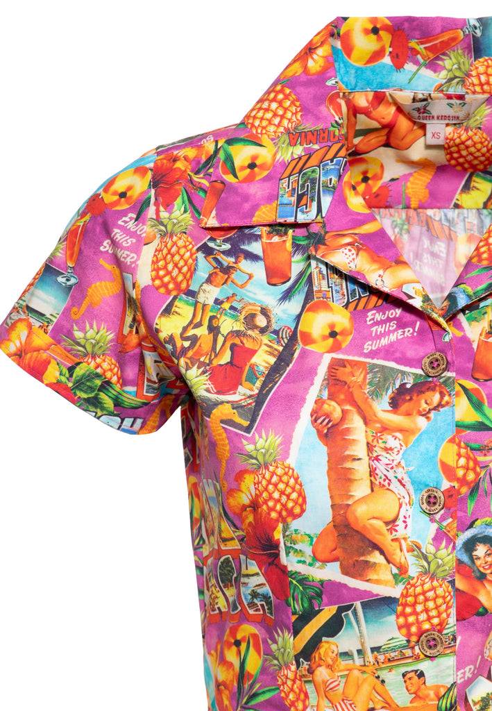 Queen Kerosin Hawaiibluse «Miami & Long Beach» Angebote