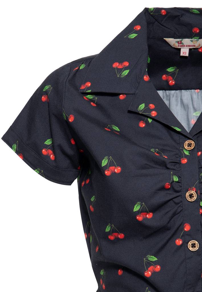 Queen Kerosin Hawaiibluse «Cherry» Hotsell