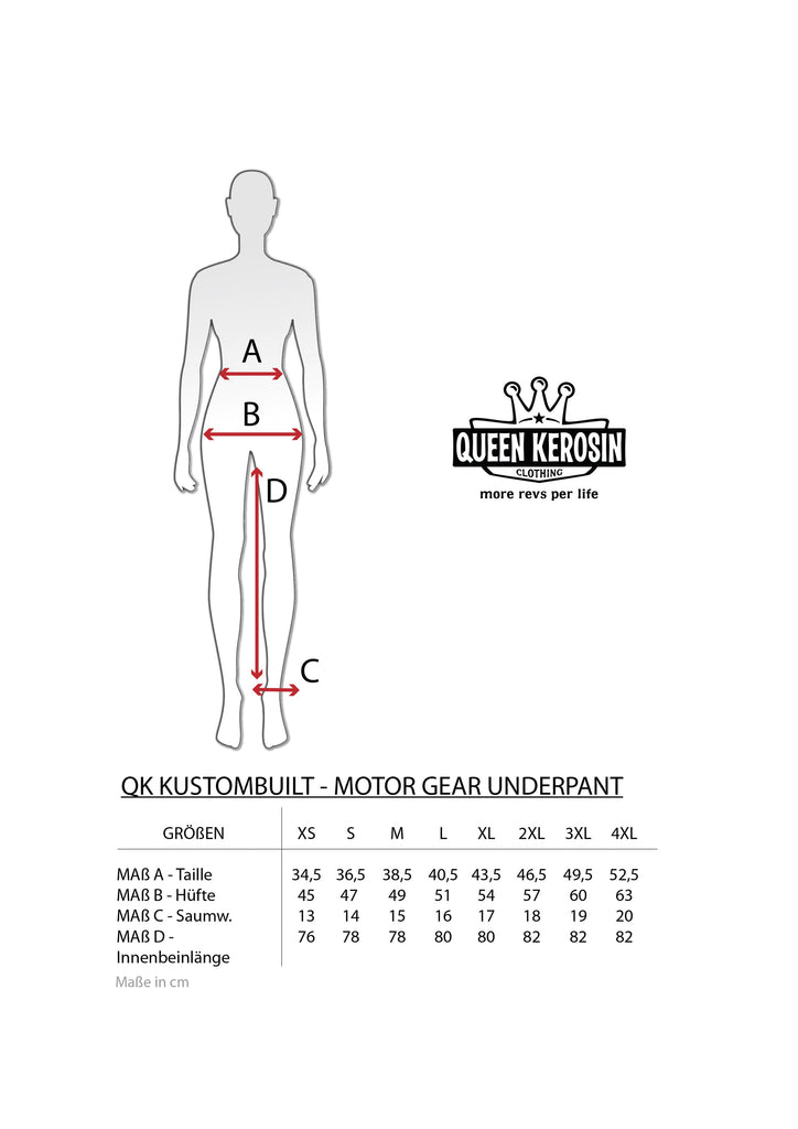 Queen Kerosin Motorradunterhose «Kustombuilt - Motor Gear» Fabrikverkauf