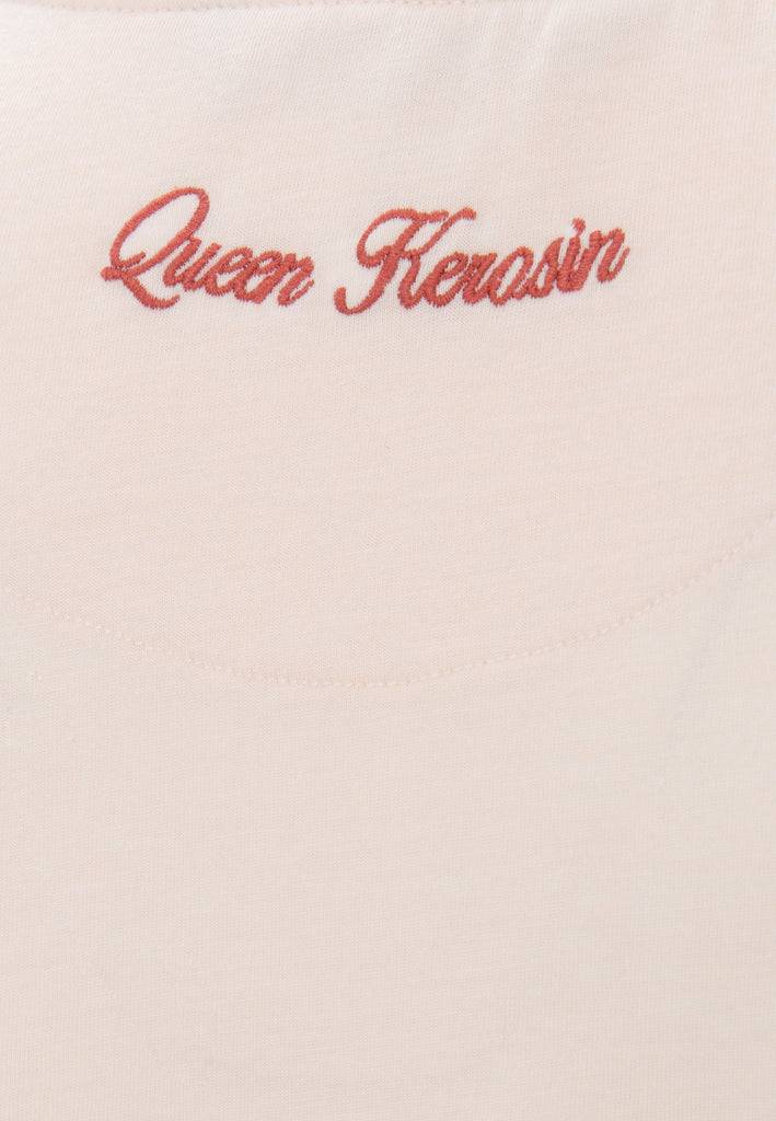 Queen Kerosin Basic Longsleeve mit offenen Abschlüssen und Logo Stickerei im Angebot