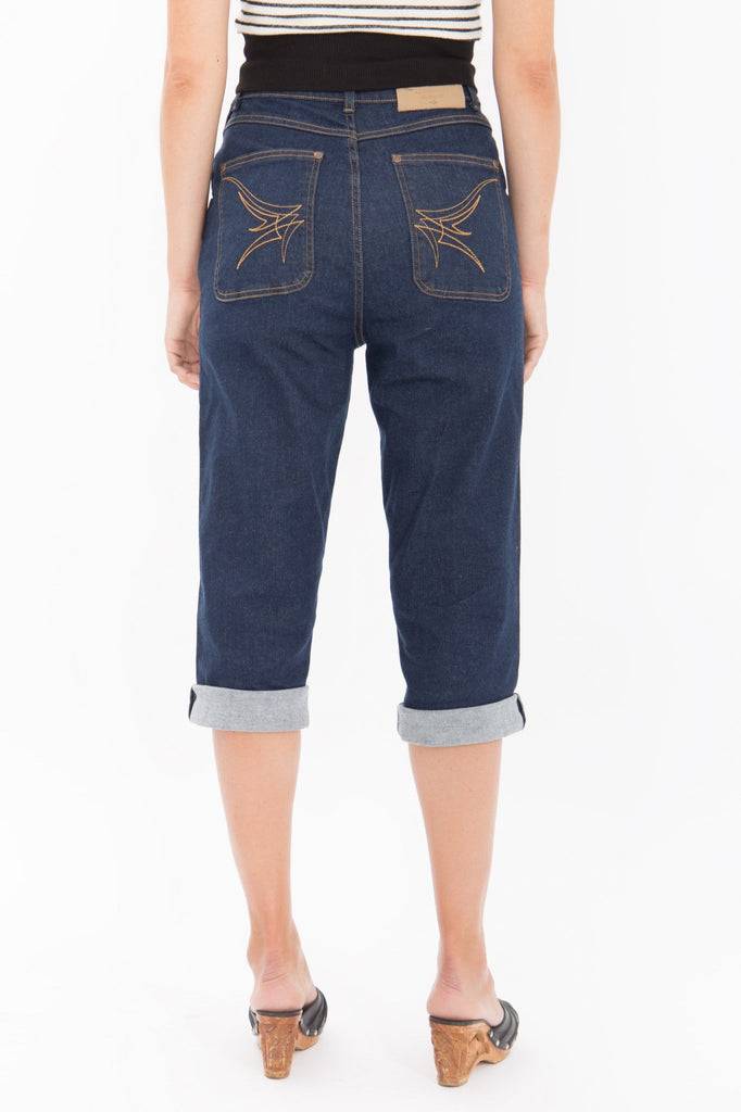 Queen Kerosin High Waist Capri Jeans mit seitlichem Reißverschluss Cyber Monday