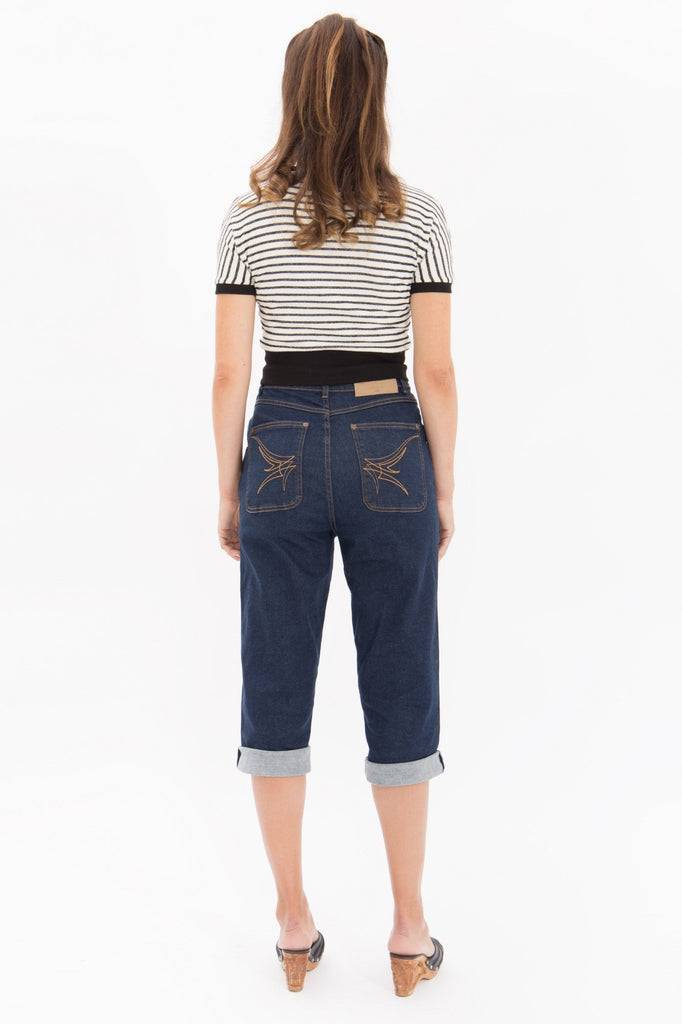 Queen Kerosin High Waist Capri Jeans mit seitlichem Reißverschluss Cyber Monday