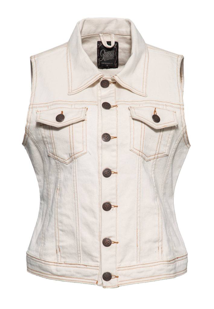Queen Kerosin Jeans Weste «Speedway Queen» Blitzverkäufe