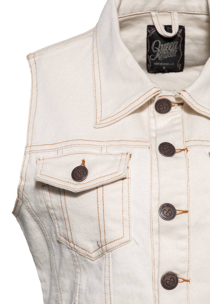 Queen Kerosin Jeans Weste «Speedway Queen» Blitzverkäufe