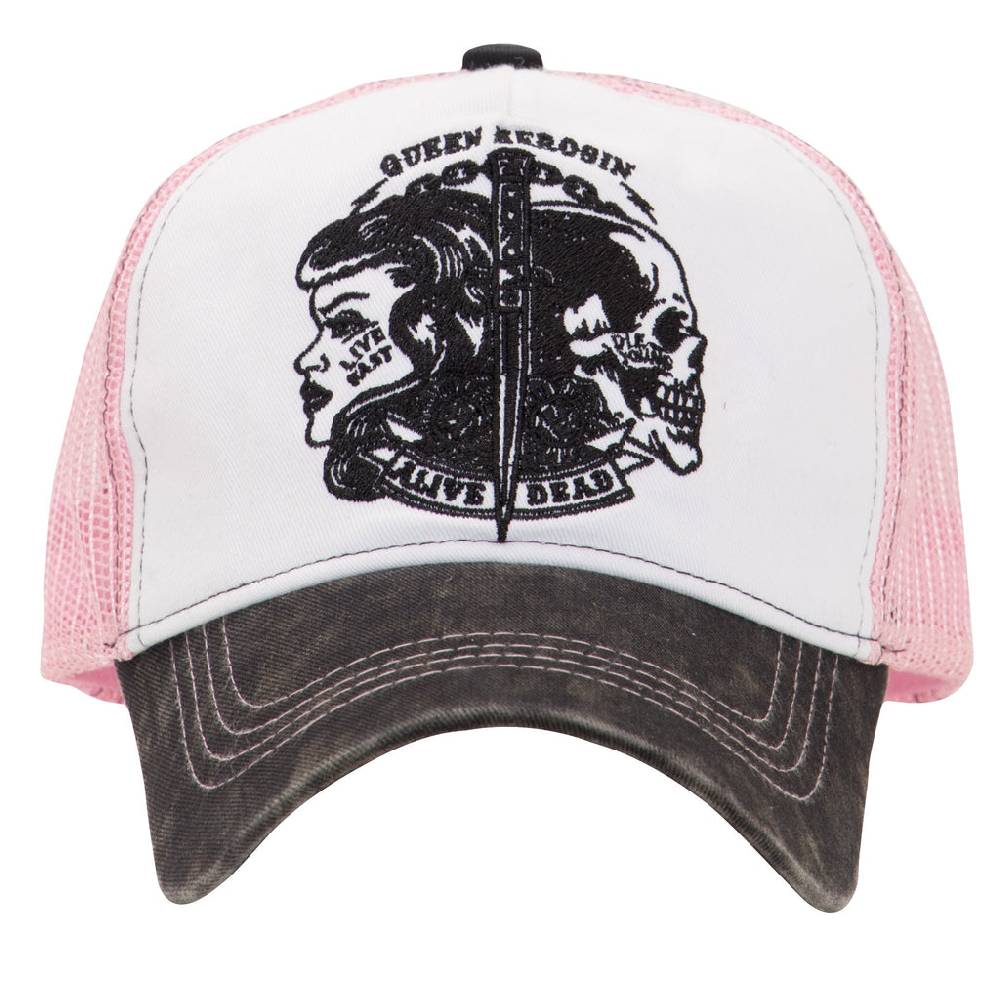 Queen Kerosin Trucker Cap in Vintage Waschung »Alive Dead« Auslauf