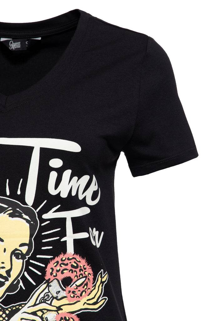 Queen Kerosin T-Shirt «No Time For Romance» Saisonale Angebote