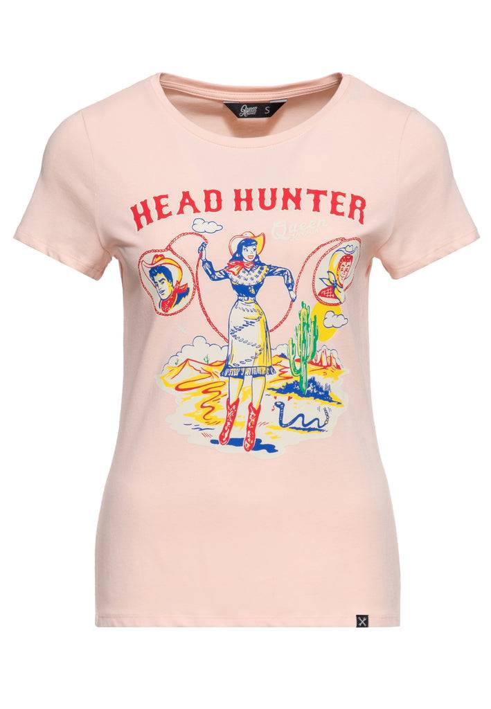 Queen Kerosin Print T-Shirt «Head Hunter» Sonderangebote