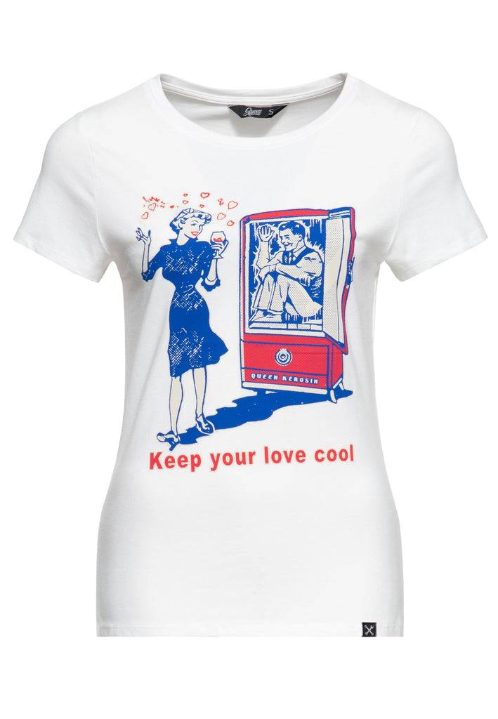 Queen Kerosin T-Shirt «Keep Your Love Cool» Riesige Ersparnisse