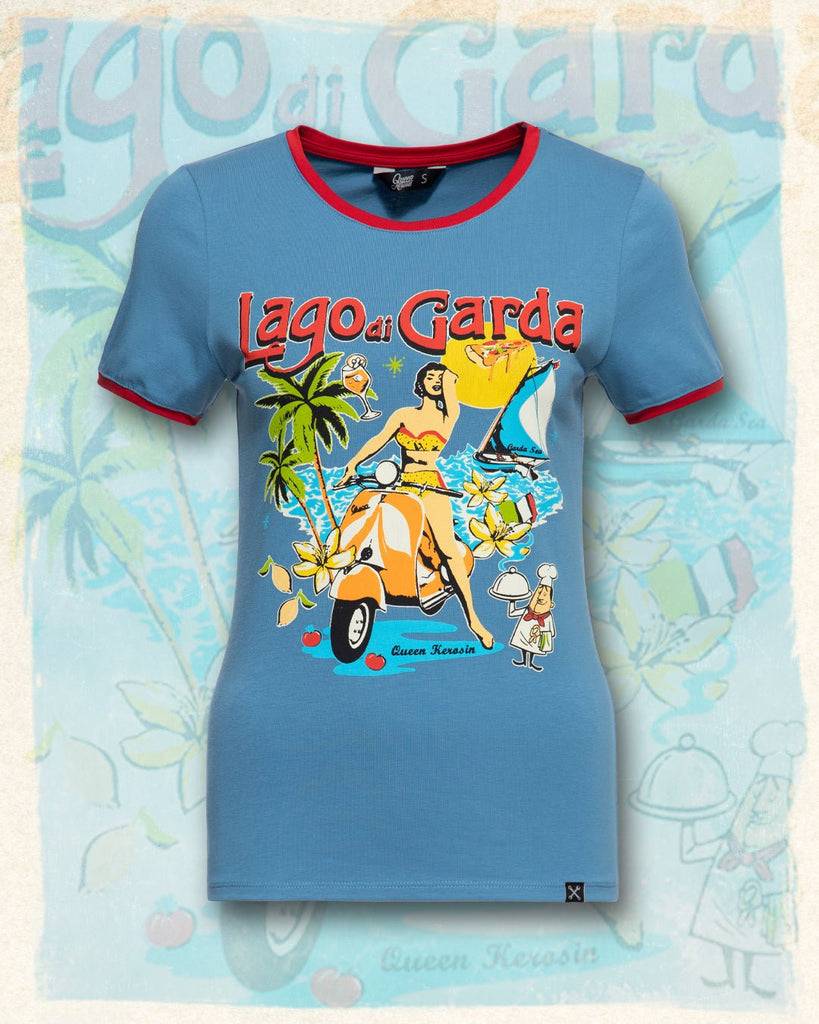 Queen Kerosin Ringer T-Shirt «Lago di Garda» VIP-Rabatte