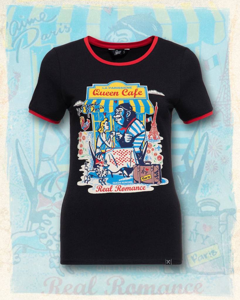 Queen Kerosin Ringer T-Shirt «Real Romance» Tiefpreis