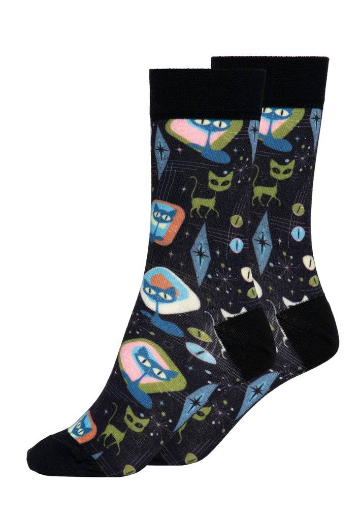 Queen Kerosin Socken «Retro Cats» Zeitbegrenzte Promotion