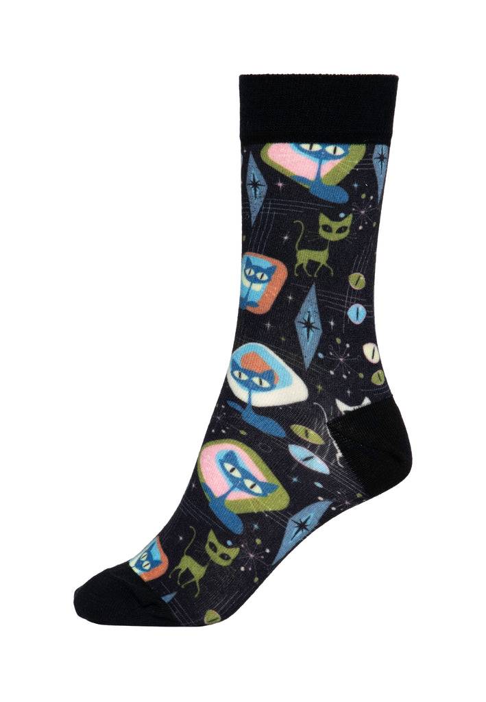 Queen Kerosin Socken «Retro Cats» Zeitbegrenzte Promotion