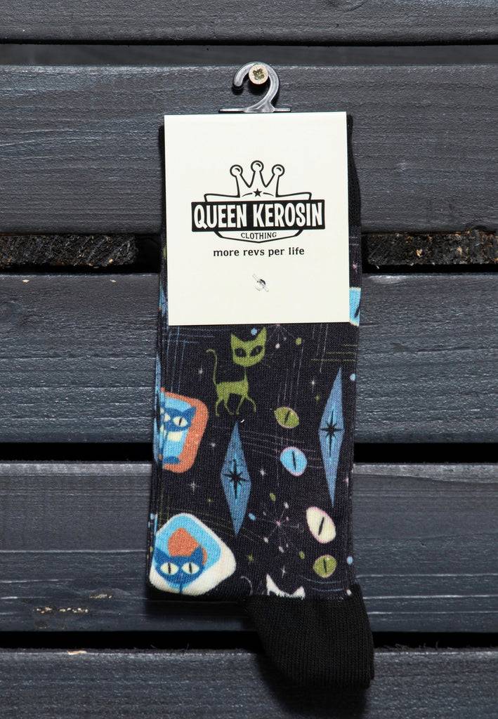 Queen Kerosin Socken «Retro Cats» Zeitbegrenzte Promotion