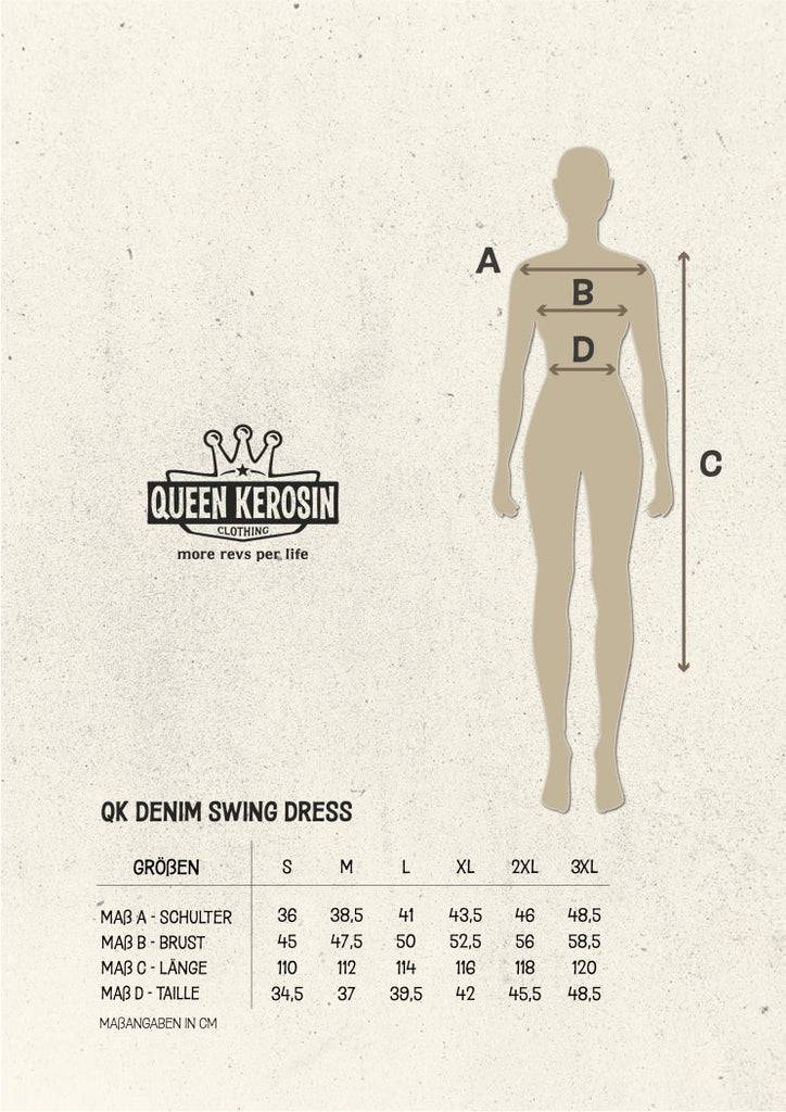 Queen Kerosin Workwear Swing Kleid Sonderangebot der Fabrik