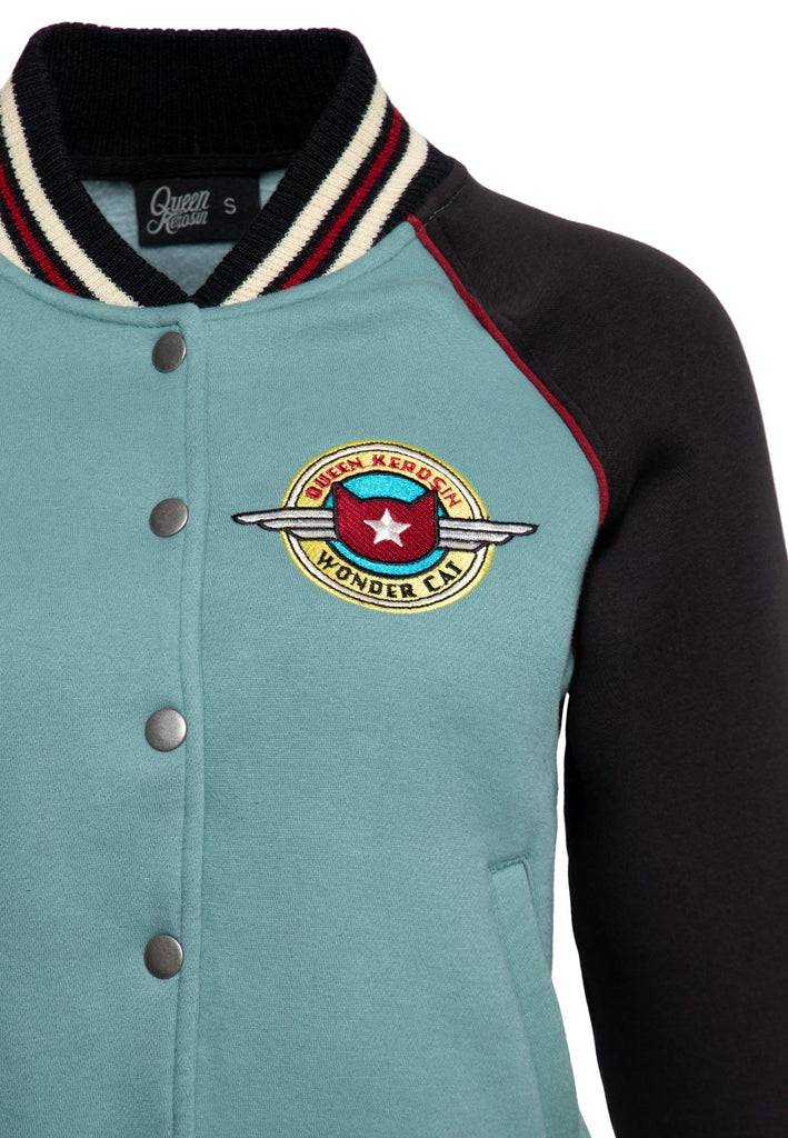 Queen Kerosin College Jacke «Wonder Cat» Super Rabatt