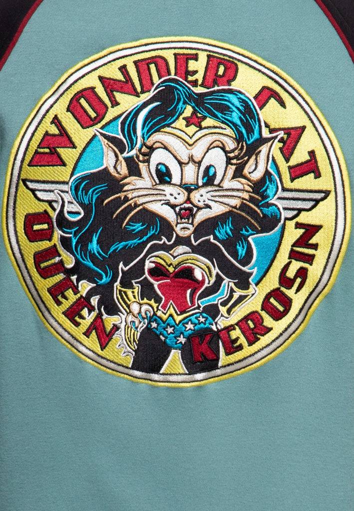 Queen Kerosin College Jacke «Wonder Cat» Super Rabatt