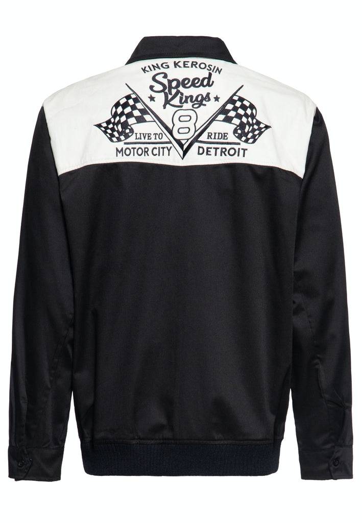 Queen Kerosin Gabardine Jacke «Speed King» Vatertagsangebot