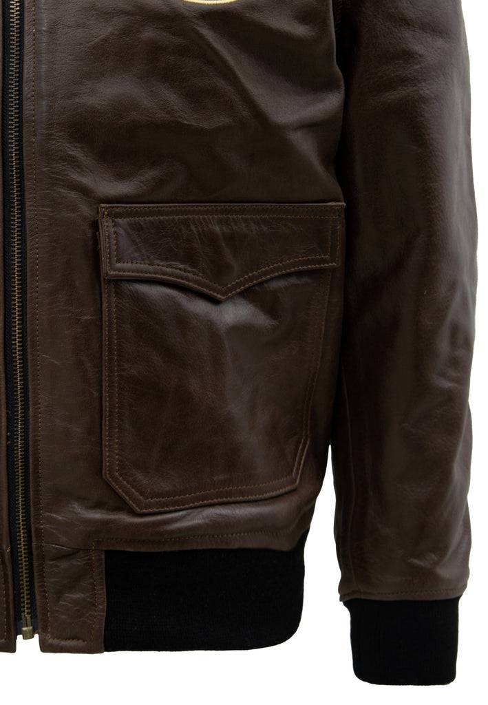 Queen Kerosin Leder Aviator Jacke «Air Force 42» Valentinstagsangebot