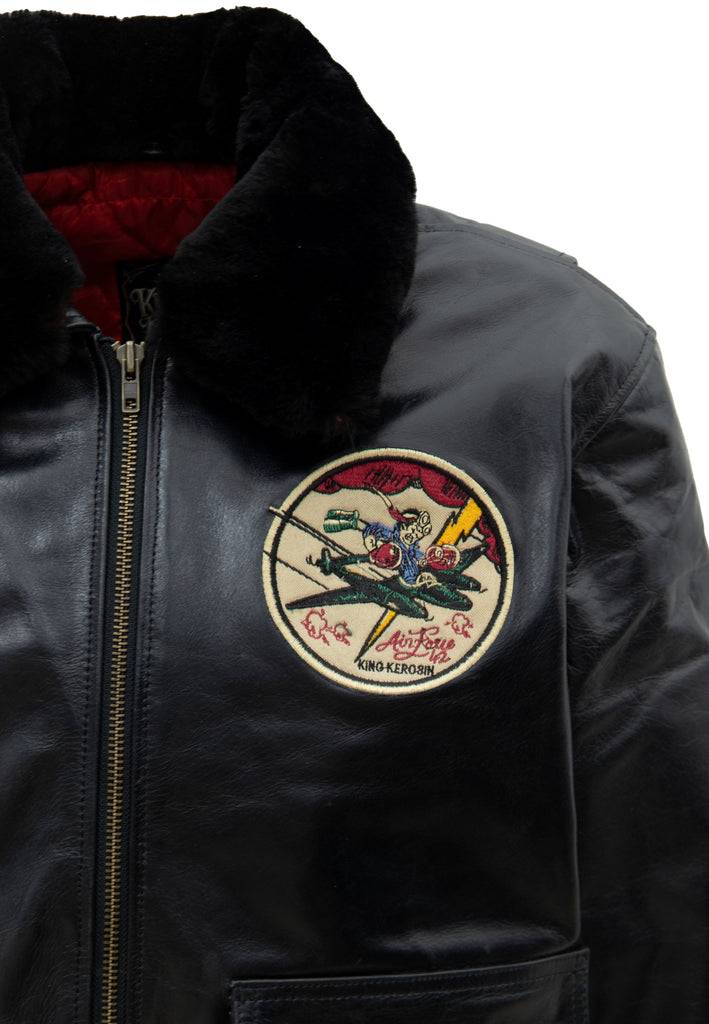 Queen Kerosin Leder Aviator Jacke «Air Force 42» Jubiläumsangebot