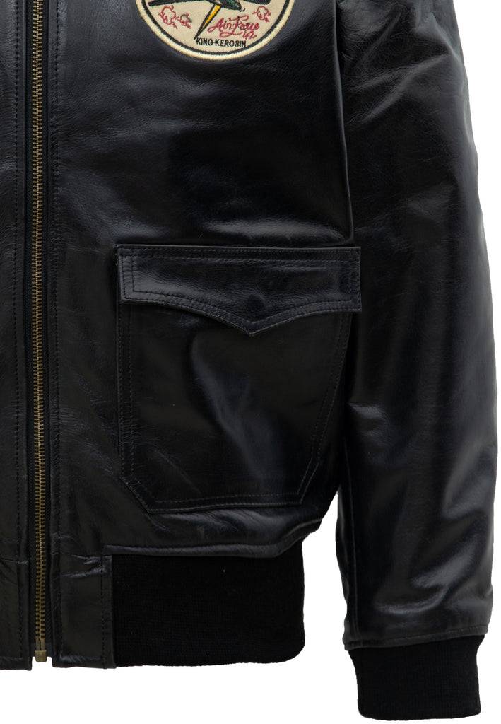 Queen Kerosin Leder Aviator Jacke «Air Force 42» Jubiläumsangebot
