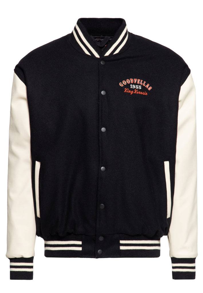 Queen Kerosin Baseball Leder Jacke «Goodfellas Beer» Neueste Mode
