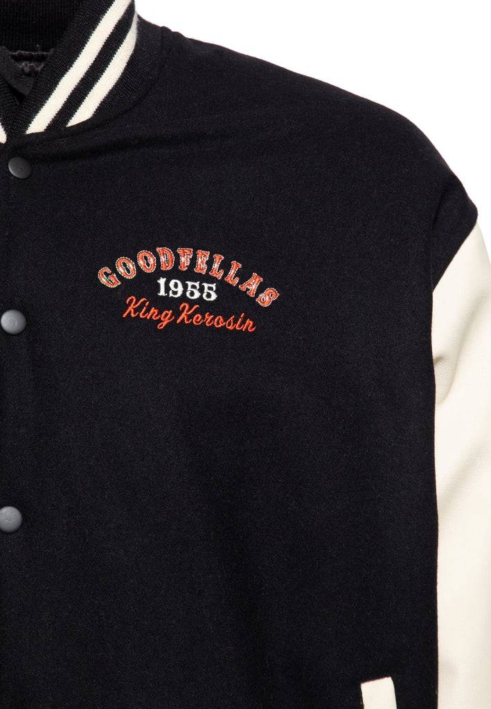 Queen Kerosin Baseball Leder Jacke «Goodfellas Beer» Neueste Mode