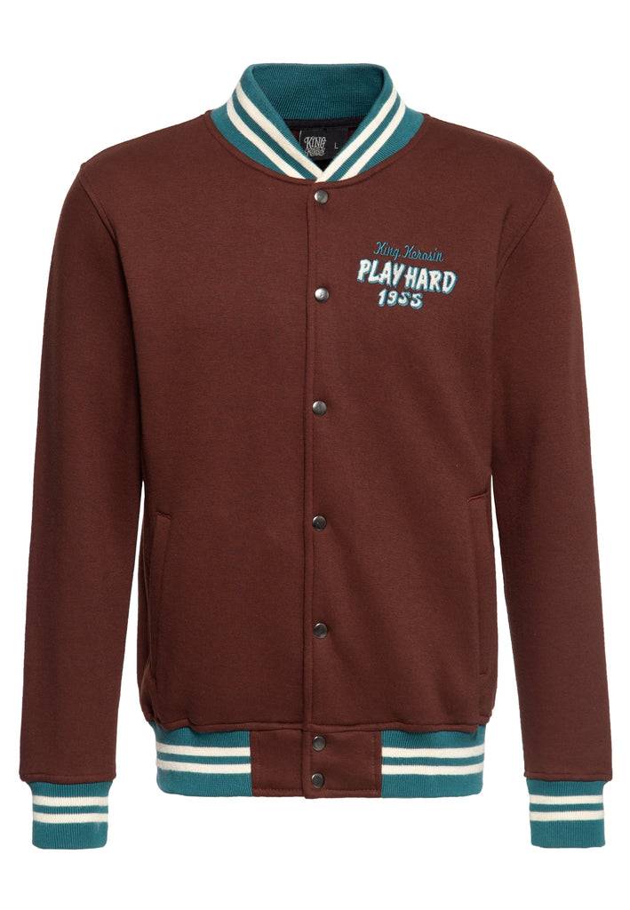 Queen Kerosin College Sweat Jacke «Play Hard» Zeitlich begrenztes Angebot