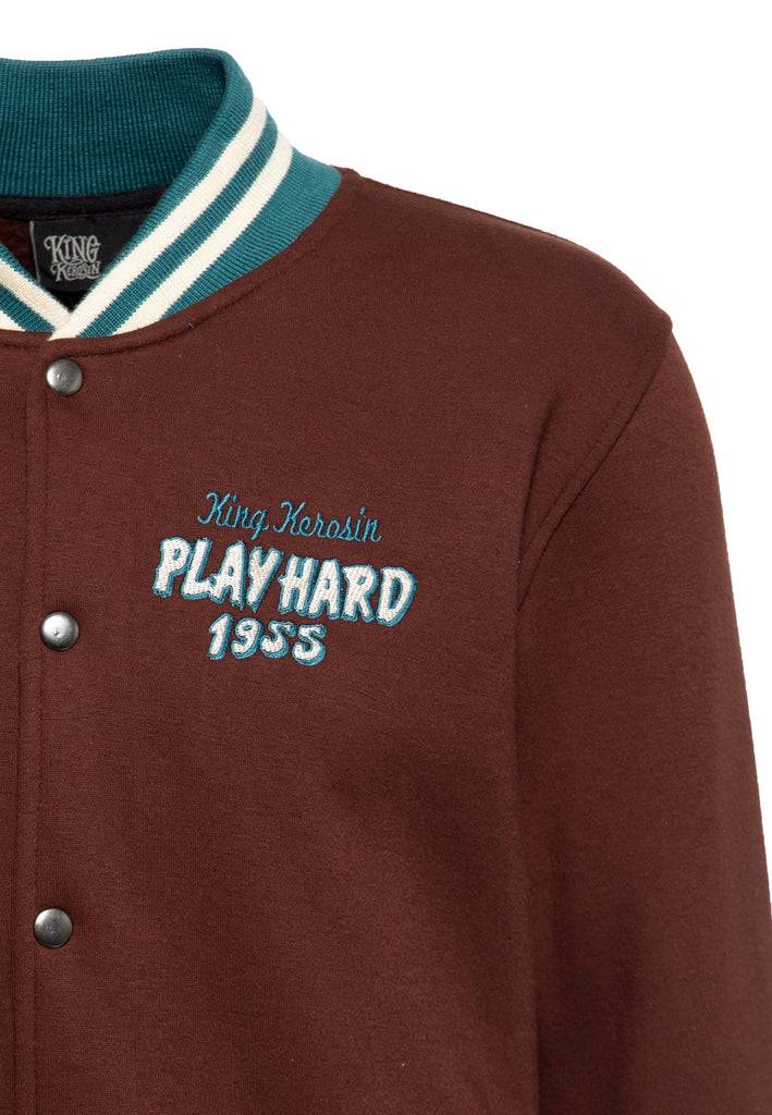 Queen Kerosin College Sweat Jacke «Play Hard» Zeitlich begrenztes Angebot