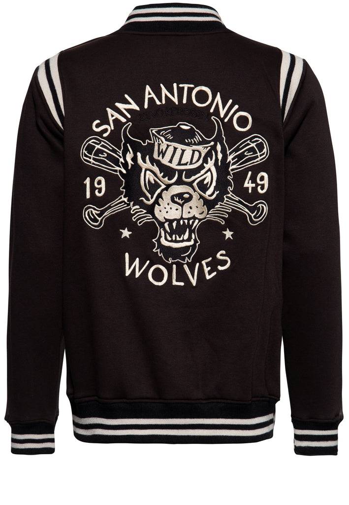 Queen Kerosin College Sweat-Jacke «San Antonio Wolves» Blitzangebot