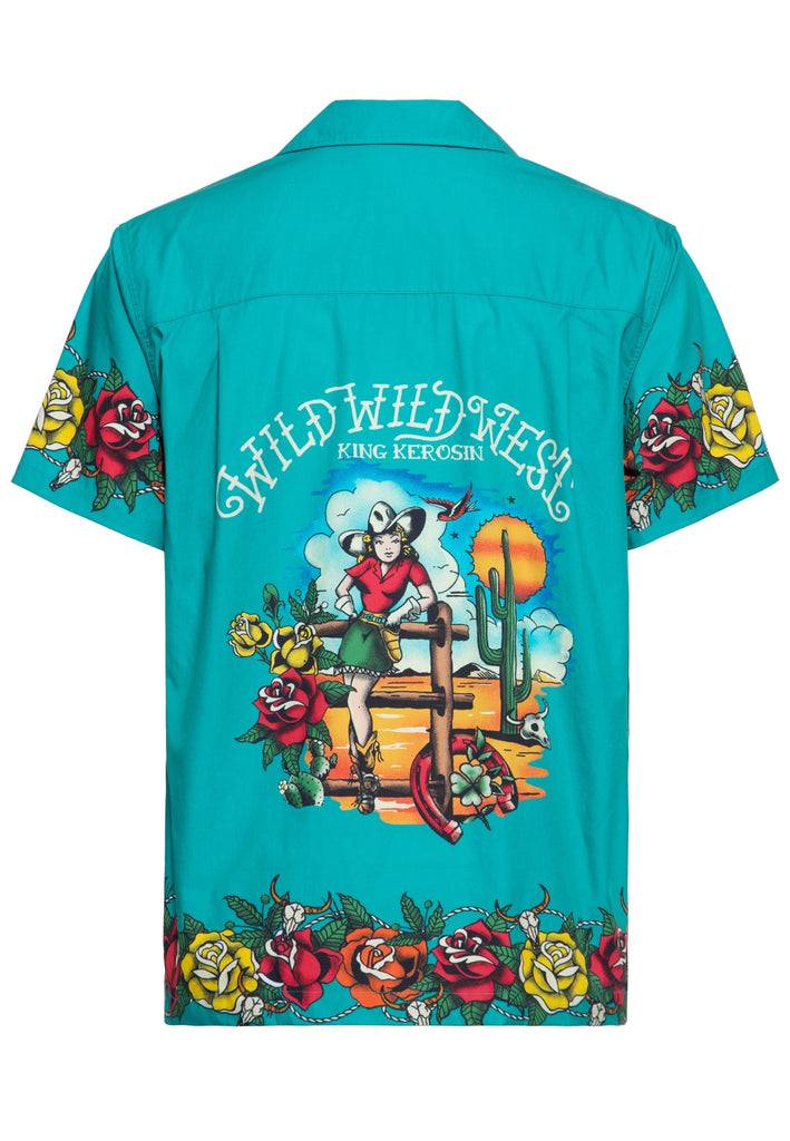 Queen Kerosin Hawaiihemd «Wild Wild West Texas» aus Bio-Baumwolle Wochenangebot
