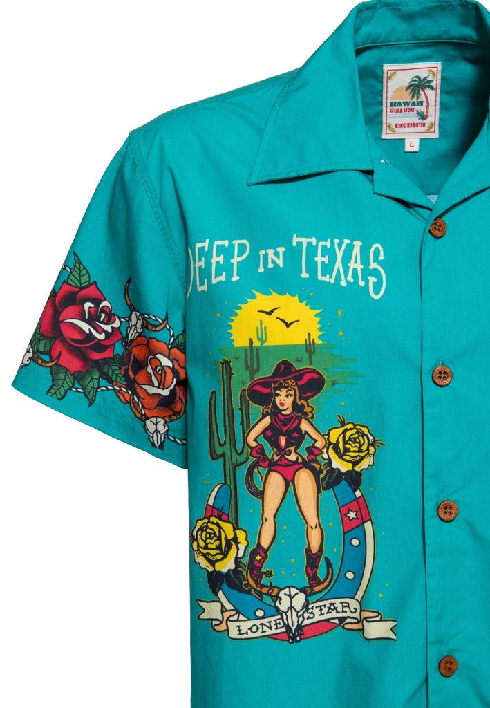 Queen Kerosin Hawaiihemd «Wild Wild West Texas» aus Bio-Baumwolle Wochenangebot