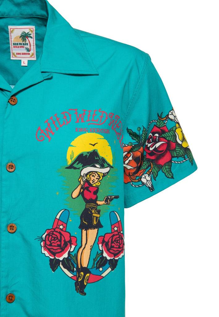 Queen Kerosin Hawaiihemd «Wild Wild West Texas» aus Bio-Baumwolle Wochenangebot